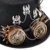 Bérets faits à la main à vapeur punk chapeaux vintage rétro Skull Skeleton Hand Chain Fedora Halloween Party Cosplay Hat