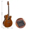 Pegs Guitar Acoustic Electric Steelstring Balladry Folk Pop Flattop 40 -calowy orzech guitarra 6 sznurków Highgloss Cutaway Electro