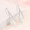 Orecchini a pennagliera perla in cristallo d'oro vintage per donne Trend di gioielli Girl Silver 925 Accessori per piercing Accessori per piercing Accessori per piercing ciondoli