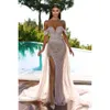 Arabic Dubai Luxurious Beadings Evening Dresses With Detachable Sheer Skirt Sexy Sweetheart Off Shoulder Mermaid Prom Party Gowns Front Split Vestidos BC