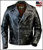 Herrenjacken Amerikaner Schott Cowhide Slim Motorrad Lederjacken schwarz und braun