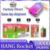 Orijinal Bang Puffs 9000-18000 Puff 18K Fumot Dijital Kutu Akıllı Ekran Elektronik Sigara Tek Kullanımlık Vapes Şarj Edilebilir Pil Vaper