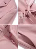 Sukienki robocze najwyższej jakości koronki Up jedwabny kombinezon lapowy proste spodni ludź