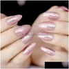 Faux Nails Magnifique Rose Gold Amond Stiletto Faux Point Bling Bling Press sur Fl Er Daily Office Wear Tips Drop Livraison Dhvxy