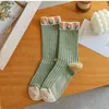 Women Socks 4 Pairs Of For In Spring Autumn And Winter Sen Department Tulip Flowers The Long Tube