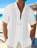 Erkekler Sıradan Gömlekler 2024 Erkek Kısa Kollu Gömlek Yaz Moda Hawaiian Plajı Konforlu Yumuşak Kumaş Flip Yaka Düğmesi 24416