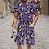 Suisses de survêtement masculines T-shirts shorts sets pour hommes vêtements animal motif léopard confortable mode harajuku drôle hommes / femmes streetwear lâche cool