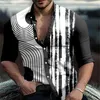 Camisas casuais masculinas 2024 Mens camisa 3D Impressão Ruby Lilac Outdoor Street Rua longa Clothing moda Design Soft 24416