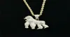 Männer vereiste Bling Ape Zirkon Anhänger Halskette Hip Hop Rock Gold Silber Farbe Schmuck Geschenk mit Edelstahlkette Halskette 2018834843