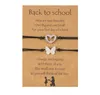 Charm Bracelets 2 PCsset Edelstahl Schmetterling für Frauen zurück zu Schulkindern Mädchen Kinder Lucky Wish Juwely4900423