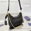 Omuz çantaları p ev çim dokuma üçte bir hobo alt koltuk çantası çim dokuma zincir el crossbody çanta yüksek kaliteli kadın çantası T240416