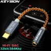 Förstärkare Keysion HIFI DAC Earphone Amplifier USB Type C till 3,5 mm hörlur Jack Audio Adapter 32bit 384KHz Digital Decoder Aux Converter