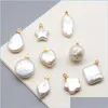 Pearl 100% naturel d'eau douce 9 styles baroque 14k pendentif or blanc pour femmes bijoux bricolage
