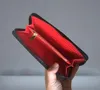 Styl czerwony panele kolcowane sztyluj Patent Patent prawdziwy skórzany mieszany kolorystyka nity torby sprzęgła Lady Długie torebki z kolcami Portfels6167065