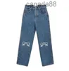 Jeans Womens Designer byxa ben Öppna gaffel tätt capris denim byxor tillsätt fleece förtjockas varm bantning jean byxor märke kvinnor kläder broderi pri l5z5