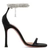 Élégant amina muaddi iman sandals chaussures femmes hautes talons blanc noir cristal cristal a réglable fermère