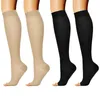 Kadınlar SOCKS Siyah Diz Yüksek Açık Ayak Parmağı Sıkıştırma/Erkekler Spor Çalışan Kompres S/M/L/XL/XXL