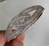 Choucong New Arrima Stunning Luxury Jewelry 925 Sterling Silver Fill Princess Cut White Topaz CZ Diamond Bangle Women Bracelet8760822