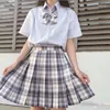Scherma delle gonne giapponese Short Short Short Short Set High Waleted A-Line Shirt a pieghe a tre pezzi Y2K