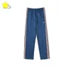 Pantalon masculin Butterfly broderie latéral sangle AWGE AWGE PPANTS STRIET STRIED FEMMES FEMMES 1: 1 TAG NAVY BLEU PANTILLE