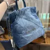 Bolsas de noche lavadas de la alta edición de la mochila 22 bolsas de mochila con cadena de diamantes de la cadena de diamantes de gran capacidad para mujeres de cercanías