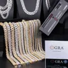 Grande 20 mm Super Sparking pesante 3 fili Hiphop Sterling Sier Moissanite Cuban Link Chain