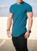 T-shirt Muscle Fitness Mens Summer Athleisure Workout Sheeve T-shirt de haute qualité T-shirt T-shirt Gym Sport Shirts 240416