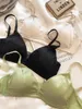 Bras Sets Triangle Cup Thin Bra Large Size Lingerie Breathable Comfortable Satin Underwear Simple Mulberry Silk Without Steel Ring