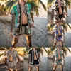 Mode tracksuits heren afdrukken shirt met korte mouwen sets losse pak zomer hawaii outfits tweedelige top en shorts strandpak