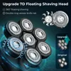 Kensen 5 In 1 Electric Shaver 7D Floating Cutter Head Rechargeable Kit For Men IPX6 Waterproof Beard Trimmer head shavers 240410