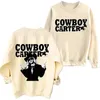 Herrtröjor beyonce cowboy carter sweatshirt man kvinna harajuku rund hals långärmad överdimensionerad hoodie fans gåva