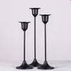 Candle Holders Zestaw 3PCS Matte Black Candlestick Dekoracja na przyjęcie weselne