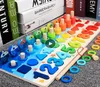 Montessori Educational Wooden Toys Children Board Board Pesca de matemática Children039S Preschool de madeira Montessori Toy Counting Geome4699119