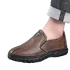 Casual Shoes Mens Leather Slip On Soft Loafers Non Breathable Driving Flats Spring Walking Office Work Mocassin Homme