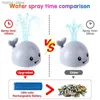 Sand Play Water Fun Upgraded Baby Rechargeable Bath Toy with Waterproof Light Up Whale Spray Water Bathtub for Toddlers Kids Pool Bathroom Toys Y240416