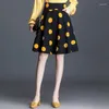 Skirts Temperament High Waist Loose A-line Skirt Summer Printing Polka Dot Plus Size Office Elegant Fashion Women Clothing