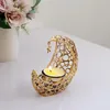 キャンドルホルダー1PCSヴィンテージムーンホルダーラマダンメタルキャンドルスティックEid Mubarak Decoration Light Luxury Wedding Muslim Party Ornament