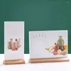 Frames Tika Cafe Acrylic Menu Stand avec base en bois à partir de la compétition cette option d'affichage attrayante