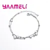 Bracelets de link Trendy 925 Silver Needle Women Charm 2024 Chegada Double Bulles Bulkles Tornozeleiras para Lady Feminino