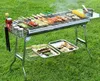 Högkvalitativ BBQ Kolgrill Portable Foldbar rostfritt stålgrillad spishylla för utomhus trädgårdsfamiljfest5825357