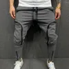 Pantaloni da uomo pantaloni sportivi da jogger uomini autunno elastico in vita solido multi -cerniere