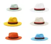Trend Cream Wol Filt Fedora Hats met patchwork lintband Vintage Fashion Men Jazz Filt Women Panama Party Wedding Hat8700153