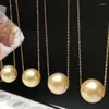 PENDANTS 18k Golden Balls Collana con catena rare particelle di grandi dimensioni 11-12 mm