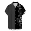 Camisas casuais masculinas Moda de moda de personalidade Musical Instruments Musical Musical 3D Botões de lapela impressa Streetwear