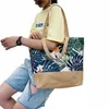 FI Mulheres dobráveis Bolsa Big Size Tote Ladies Casual Fr Printing Canvas Graffiti Bolsa de ombro de praia Bolsa feminina f7v2#