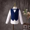 Suits Flower Boys Wedding Suit Children Birhtday Photograph Dress Kids Fromal Blazer Set School Child Graduation Performance Costume