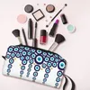 Stume da stoccaggio Malte personalizzata perline sospese in borsa da toeletta blu e oro per Nazar Hamsa Boho cosmetico trucco cosmetico Beauty Dopp Dopp Case