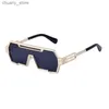 Okulary przeciwsłoneczne nowe okulary przeciwsłoneczne Fshion Punk Men Classic vintage steampunk okulary przeciwsłoneczne marka projektant metalowych okularów Oculos de sol y240416