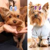 Dog Apparel 50/100Pcs Hair Accessories Easter Day Grooming Bowknot Yorkshire Girl Bows With Rubber Bands Pets Supplies