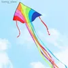 Yongjian latawiec latanie Rainbow Delta Delta dla dzieci dorosłych z latawcem 328 stóp łatwe do latania latawcem latawcem latanie Y240416